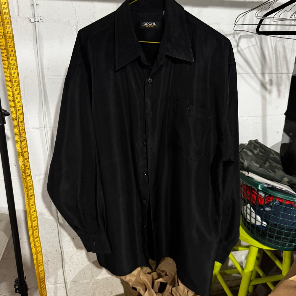 Black long sleeve  dress shirt. Gochu brand size L